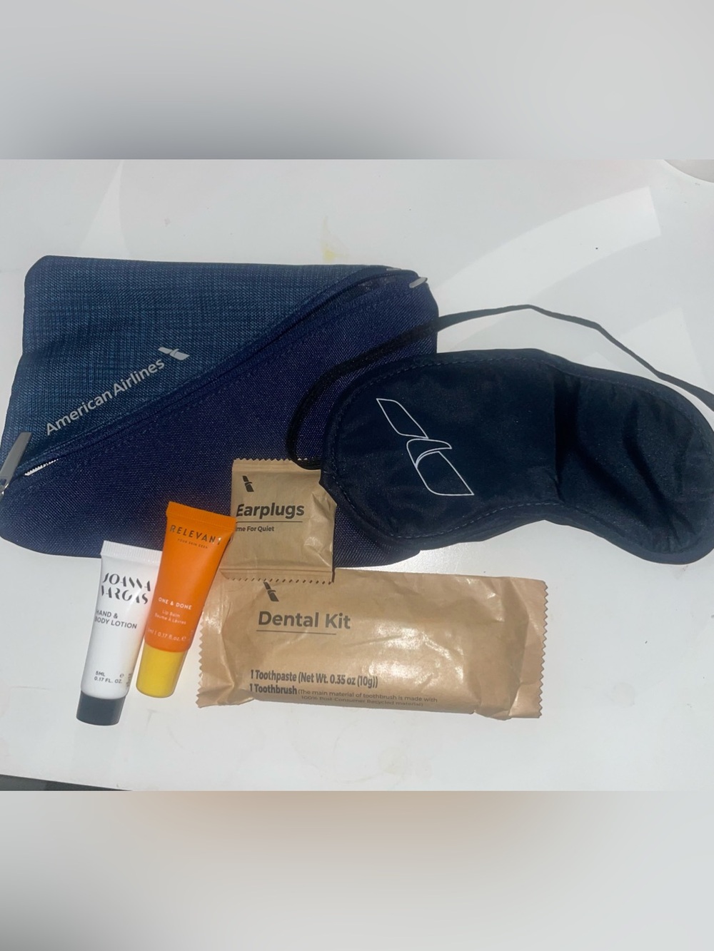 American Airlines Navy Travel Sleep Mask & Accessory Pouch